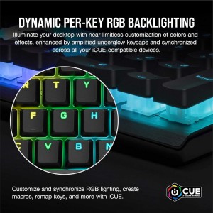 کیبورد گیمینگ مکانیکال با سیم کورسیر مدل  K60 RGB PRO CHERRY VIOLA